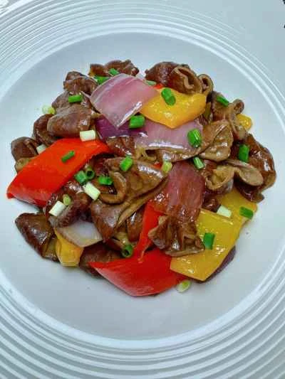 ピーマンと豚モツの炒め物のレシピ