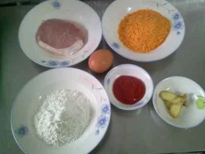 揚げ豚カツを作る手順：1