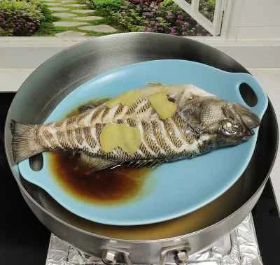 蒸しスズキのレシピ手順：3