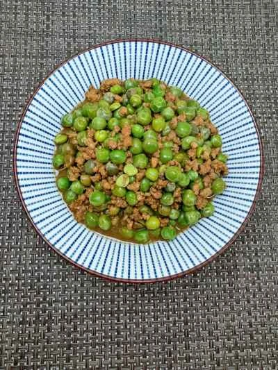 ひき肉入りエンドウ豆炒めの作り方：9