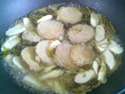 からし菜、たけのこ、ベジタリアンチキンの漬物の作り方：10