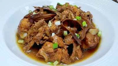 松茸入り鶏肉の煮込みの作り方：14