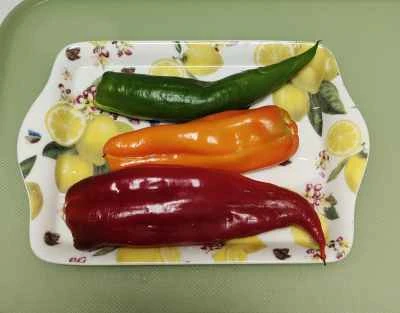 ズッキーニと3種類のピーマンの炒め物の作り方：1