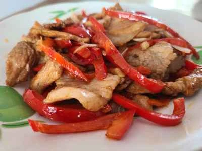 赤唐辛子入り豚肉炒めの作り方：8