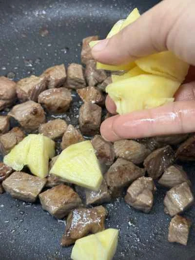 パイナップルビーフキューブの作り方：6