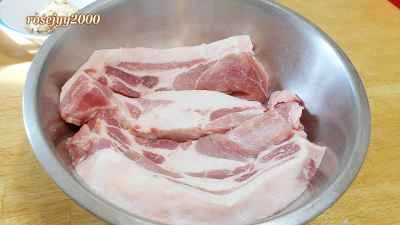 ニンニク風味の塩豚の作り方：5