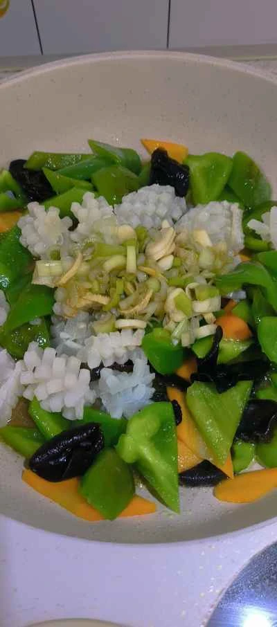 ピーマン入りイカ巻き炒めの作り方：5