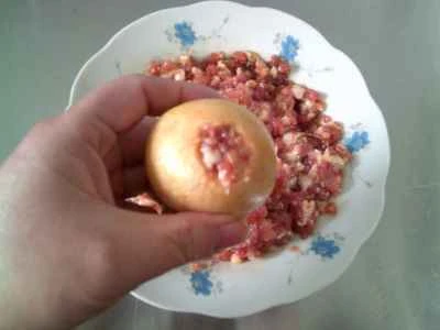 乾燥タケノコと野菜を詰めた蒸しグルテンの作り方：9