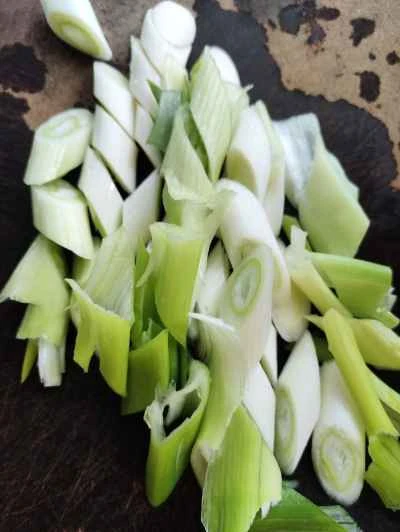 ネギと黒豆の炒め物の作り方:1