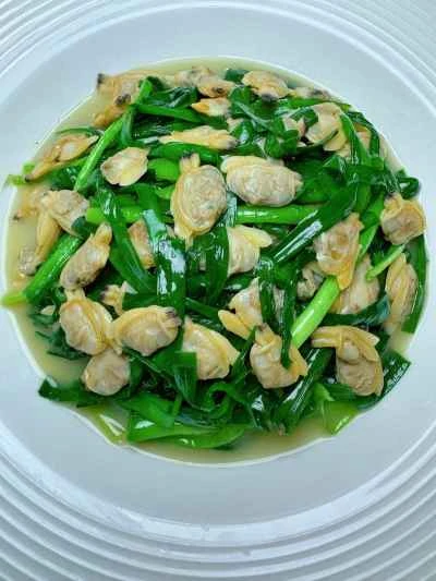 ネギとアサリの炒め物の作り方：13