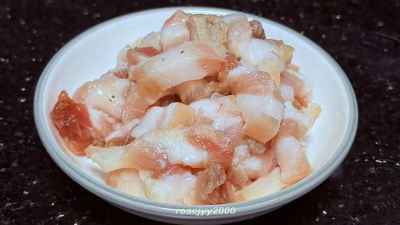 塩漬け豚肉、チリ、インゲン豆の作り方：2