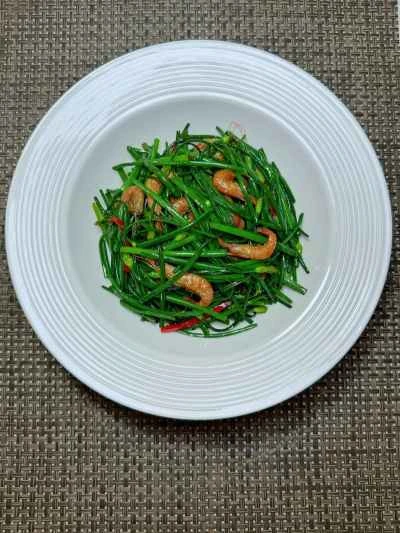 エビとニラの花の炒め物の作り方：12