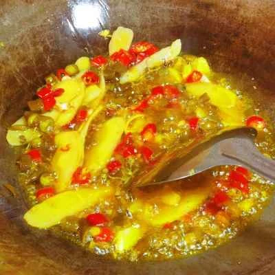 ピクルスにしたピーマンの胃袋と牛の胃袋を作る手順：6