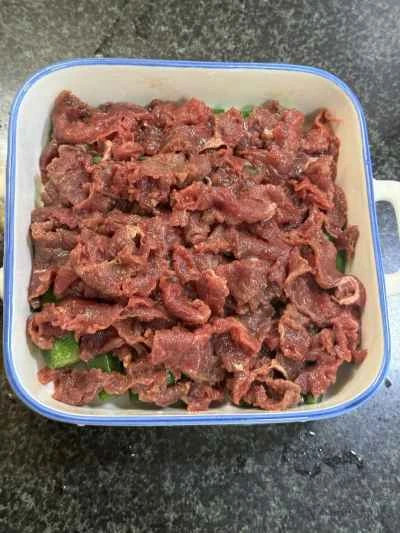 オクラ入り蒸し牛肉の作り方：7