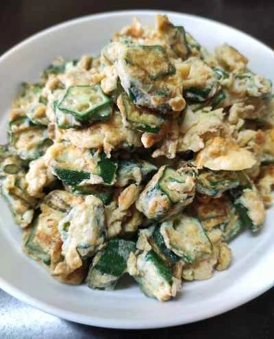 オクラと卵の炒め物の作り方：7