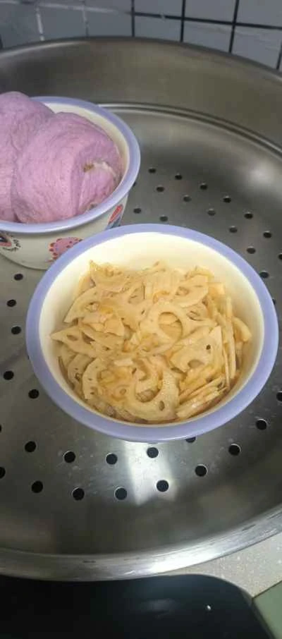 蒸しレンコンスライスのレシピ手順：4