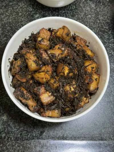 塩漬けカラシナ入り蒸し豚バラ肉の作り方：9