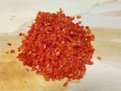 赤唐辛子入り豆腐炒めの作り方：2