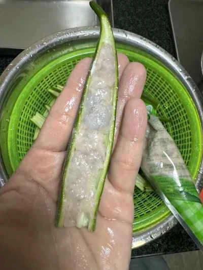 エビペースト入りオクラ詰めの作り方：5