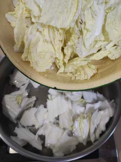 手千切り白菜の煮込みの作り方：4