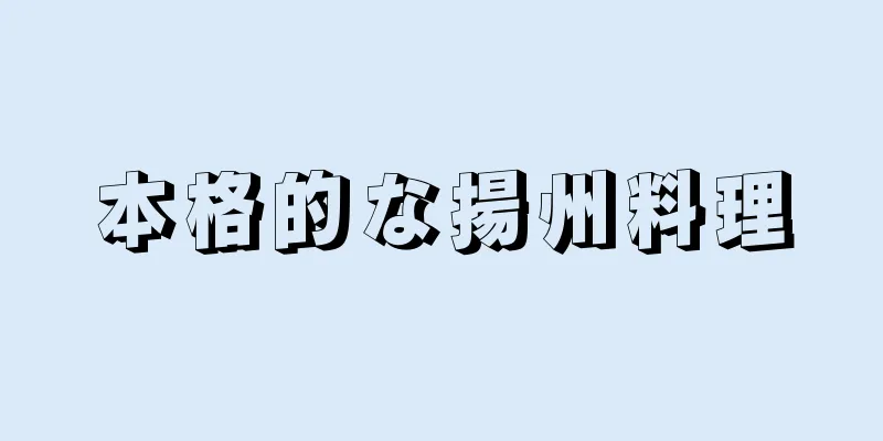 本格的な揚州料理