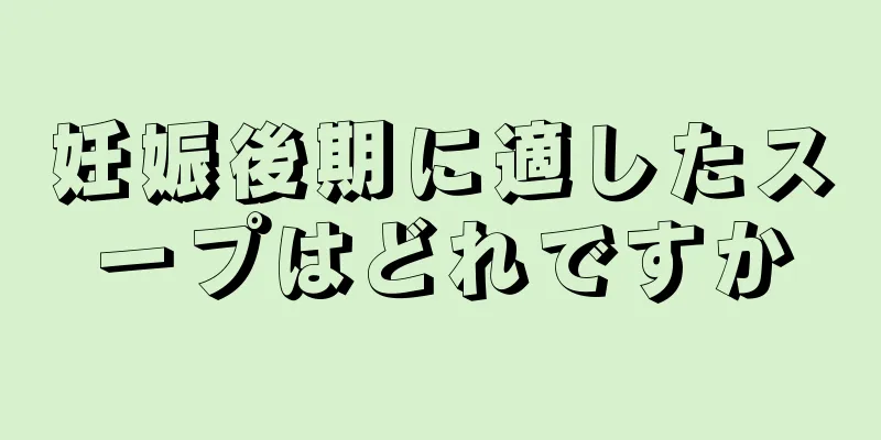 妊娠後期に適したスープはどれですか