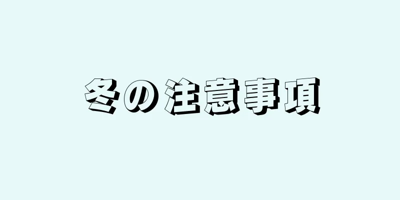 冬の注意事項