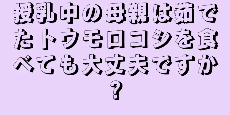 授乳中の母親は茹でたトウモロコシを食べても大丈夫ですか?