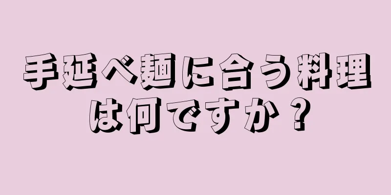 手延べ麺に合う料理は何ですか？