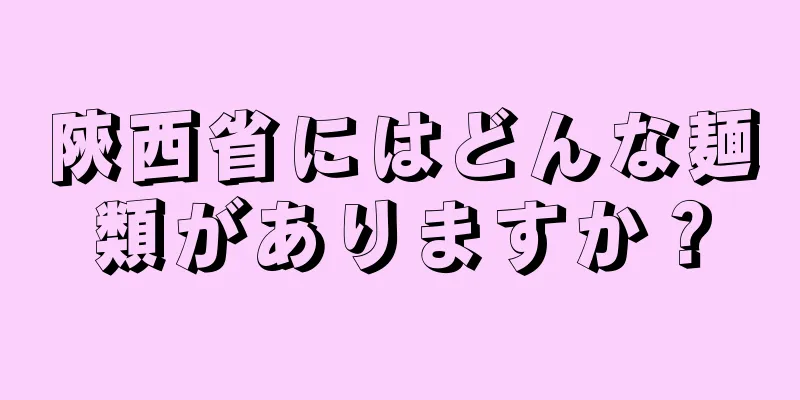 陝西省にはどんな麺類がありますか？