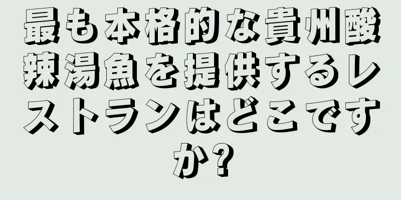 最も本格的な貴州酸辣湯魚を提供するレストランはどこですか?