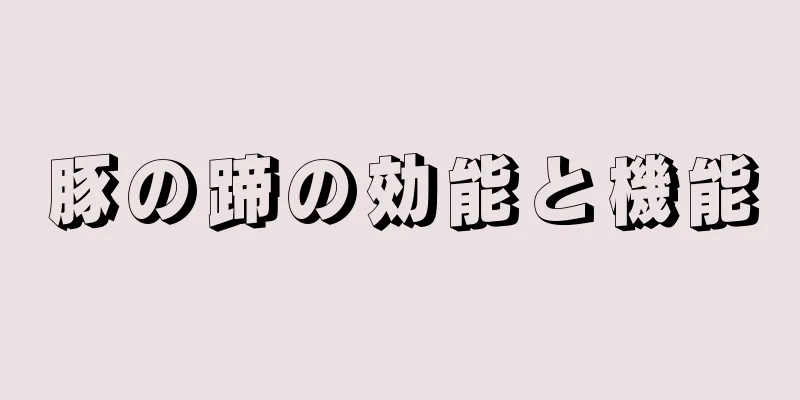 豚の蹄の効能と機能