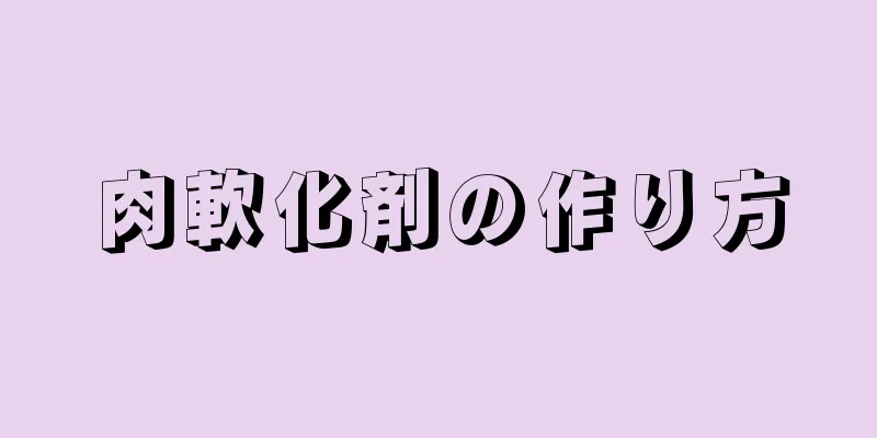 肉軟化剤の作り方