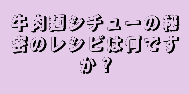 牛肉麺シチューの秘密のレシピは何ですか？