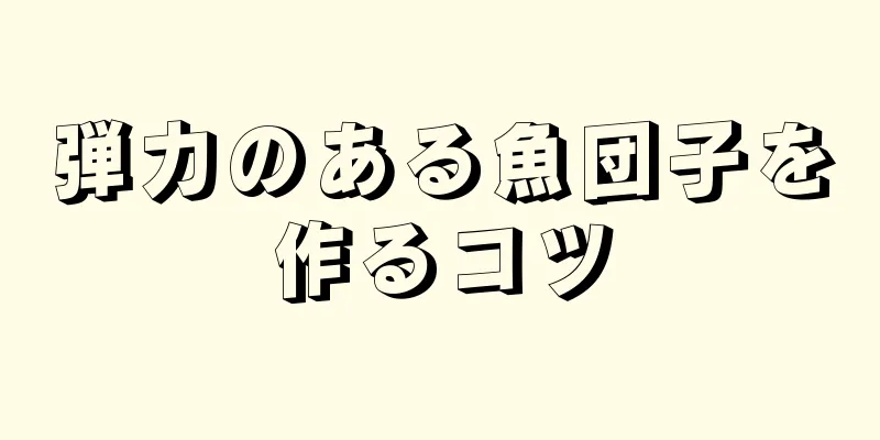 弾力のある魚団子を作るコツ