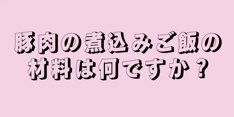 豚肉の煮込みご飯の材料は何ですか？