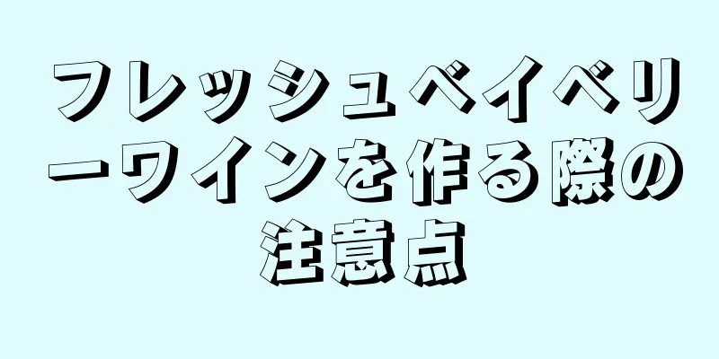 フレッシュベイベリーワインを作る際の注意点