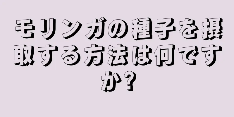 モリンガの種子を摂取する方法は何ですか?