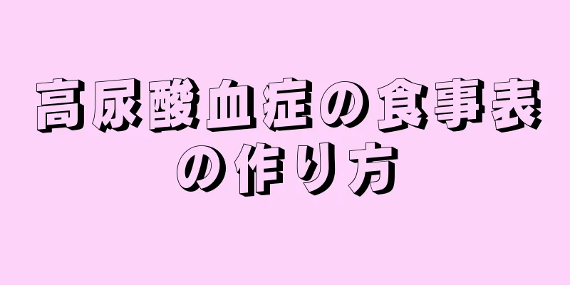 高尿酸血症の食事表の作り方