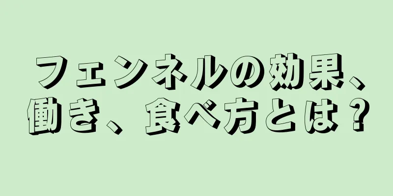フェンネルの効果、働き、食べ方とは？