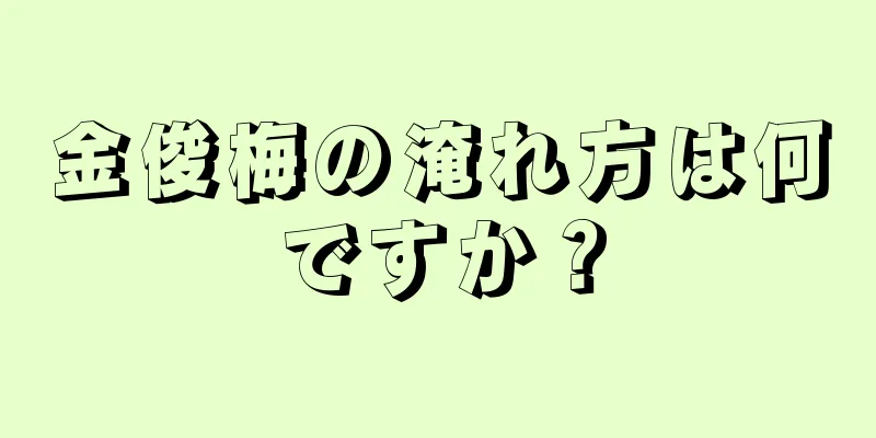 金俊梅の淹れ方は何ですか？