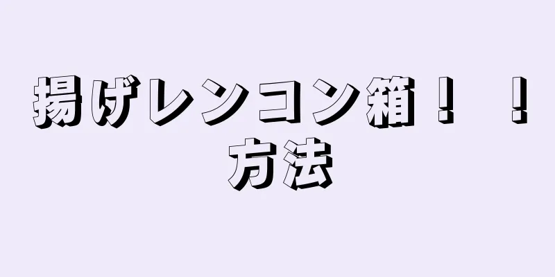 揚げレンコン箱！ ！方法