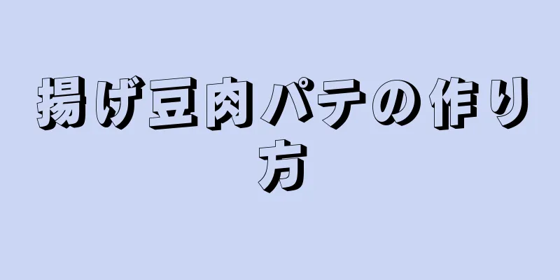 揚げ豆肉パテの作り方