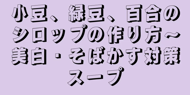 小豆、緑豆、百合のシロップの作り方～美白・そばかす対策スープ