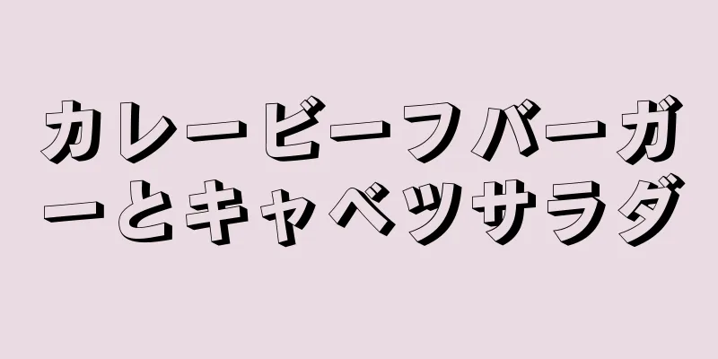 カレービーフバーガーとキャベツサラダ