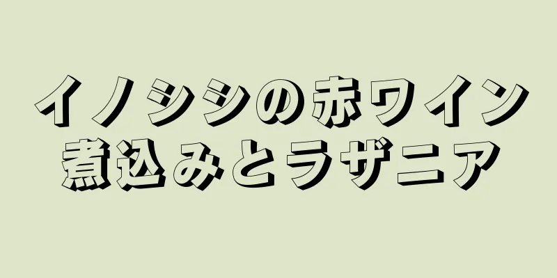 イノシシの赤ワイン煮込みとラザニア