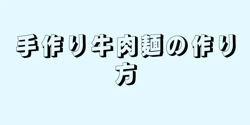 手作り牛肉麺の作り方