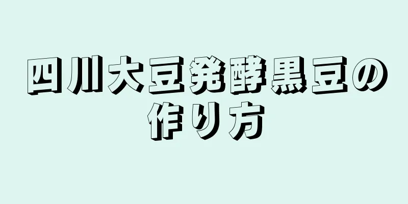 四川大豆発酵黒豆の作り方