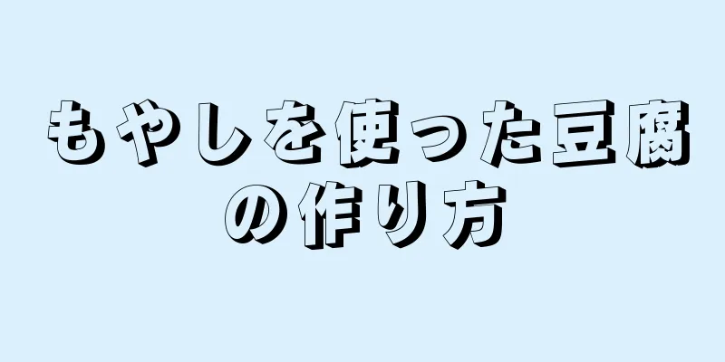 もやしを使った豆腐の作り方