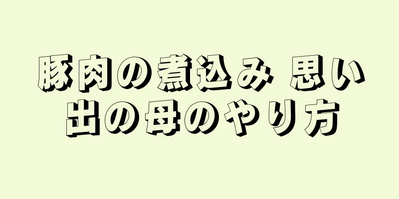 豚肉の煮込み 思い出の母のやり方